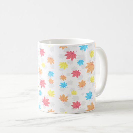 カラフル葉 コーヒーマグカップ (正面右)
