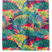 カラフル葉 シャワーカーテン (正面)