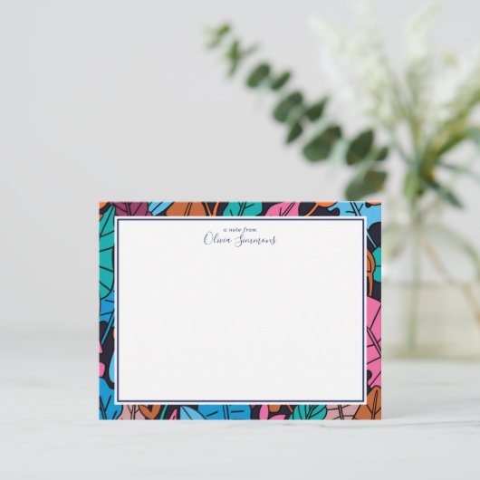 カラフル葉 ノートカード (スタンド正面)