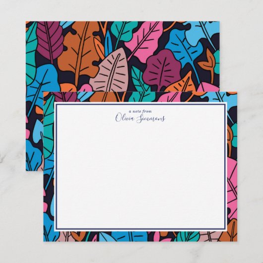 カラフル葉 ノートカード (正面/裏面)