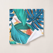 カラフル葉 バスタオルセット (ウォッシュタオル)