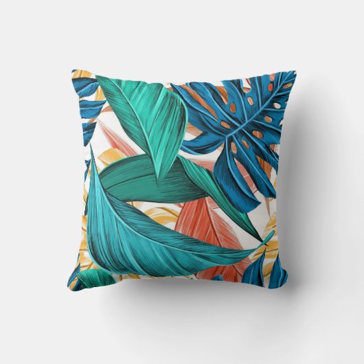 カラフル葉Artwork クッション (裏面)