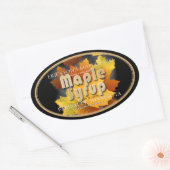 カラフル葉Maple Syrup全編集可能オーバル 楕円形シール (封筒)