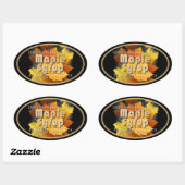 カラフル葉Maple Syrup全編集可能オーバル 楕円形シール (シート)