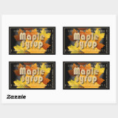 カラフル葉Maple Syrup Fully Editable Label 長方形シール (シート)