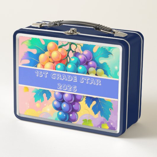 カラフル葡萄1年生スター2026 メタルランチボックス (正面)