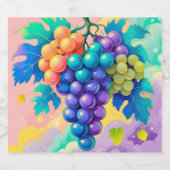 カラフル葡萄 スパークリングワインラベル (シングルラベル)