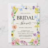 カラフル薄紫ピンク水彩ブライダルシャワー 招待状 (正面)