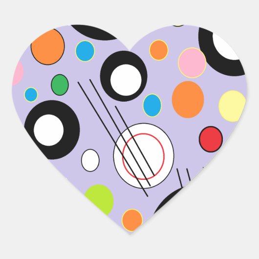 カラフル薄紫 ハートシール (正面)