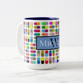 カラフル薬 ツートーンマグカップ (正面左)