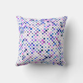 カラフル藍色、紫と青の点 クッション (裏面)