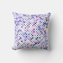 カラフル藍色、紫と青の点 クッション