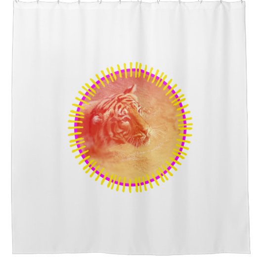 カラフル虎 シャワーカーテン (正面)