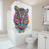 カラフル虎 シャワーカーテン (インサイチュ)
