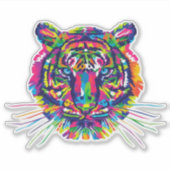 カラフル虎 シール (正面)