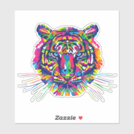 カラフル虎 シール