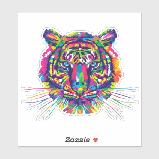 カラフル虎 シール (シート)