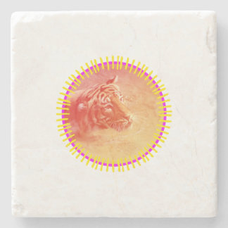 カラフル虎 ストーンコースター