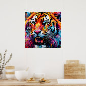 カラフル虎 ポスター (キッチン)