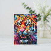 カラフル虎 ポストカード (スタンド正面)