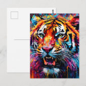 カラフル虎 ポストカード (正面/裏面)