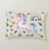 カラフル虹と花 アクセントクッション (裏面)