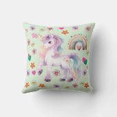 カラフル虹と花 クッション (裏面)