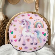 カラフル虹と花