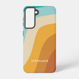 カラフル虹の波パーソナライズされた SAMSUNG GALAXY S21ケース