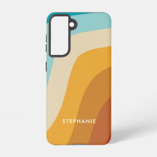 カラフル虹の波パーソナライズされた SAMSUNG GALAXY S21ケース