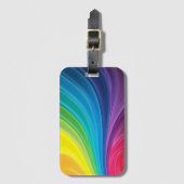 カラフル虹の渦コンテンポラリー ラゲッジタグ (正面縦)