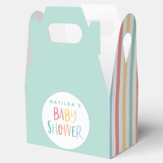 カラフル虹の赤ちゃんシャワーパーティー フェイバーボックス (オープン)