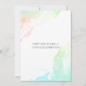 カラフル虹の雲男女兼用赤ちゃん 招待状 (裏面)