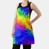 カラフル虹の飛び絵を描模様 エプロン (インサイチュ)