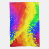 カラフル虹の飛び絵を描模様 キッチンタオル (縦)