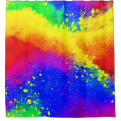 カラフル虹の飛び絵を描模様 シャワーカーテン (正面)