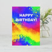 カラフル虹の飛び絵を描模様 シーズンカード (スタンド正面)