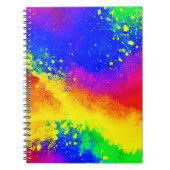カラフル虹の飛び絵を描模様 ノートブック (正面)