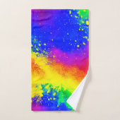 カラフル虹の飛び絵を描模様 バスタオルセット (ハンドタオル)