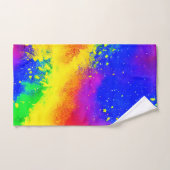 カラフル虹の飛び絵を描模様 バスタオルセット (ハンドタオル)