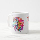 カラフル虹ユニコーン コーヒーマグカップ (正面左)