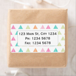 カラフル虹三角形モダン図形デザイン部 ラベル