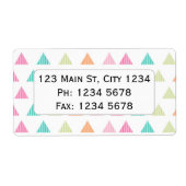 カラフル虹三角形モダン図形デザイン部 ラベル (正面)