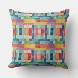 カラフル虹抽象芸術絵を描水彩模様 アウトドアクッション