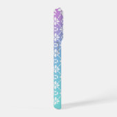 カラフル虹花のパタパーソナライズされたーン名 iPhoneケース (右側面)