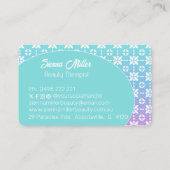 カラフル虹花のパタパーソナライズされたーン 名刺 (裏面)