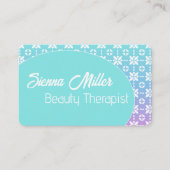 カラフル虹花のパタパーソナライズされたーン 名刺 (正面)