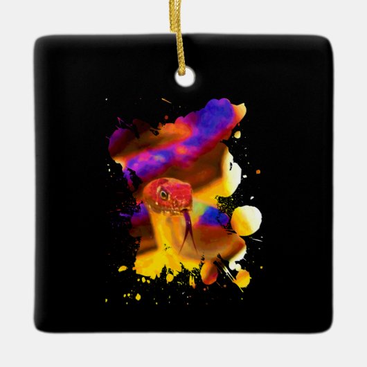 カラフル蛇 セラミックオーナメント (正面)