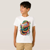 カラフル蛇 Tシャツ (正面フル)
