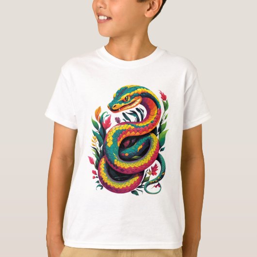 カラフル蛇 Tシャツ (正面)